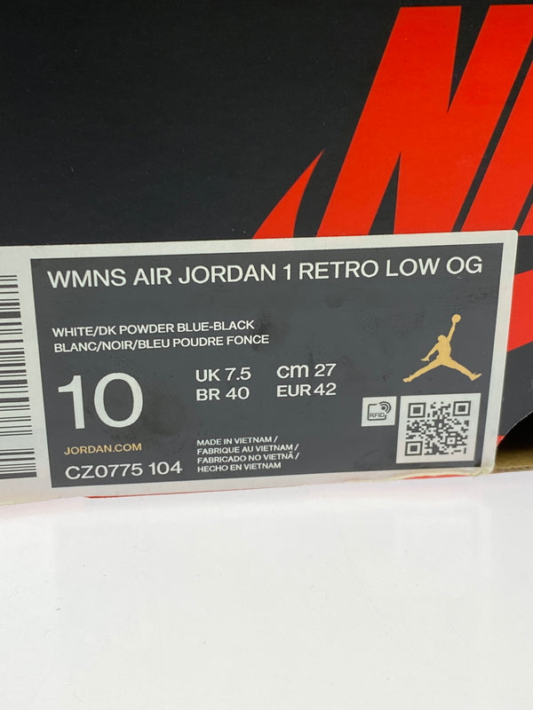 【中古品】【メンズ】 NIKE ナイキ CZ0775-104 WOMEN'S AIR JORDAN 1 LOW OG 靴 シューズ スニーカー 160-260729-AS-75-min サイズ：27cm カラー：WHITE/DK POWDER BLUE-BLACK 万代Net店