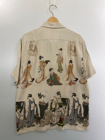【中古品】【メンズ】 SUN SURF サンサーフ SPECIAL EDITION UTAMARO'S BEAUTY SS32948 スペシャルエディション アロハシャツ 半袖シャツ トップス 145-260731-yn-07-min サイズ：L カラー：ベージュ 万代Net店