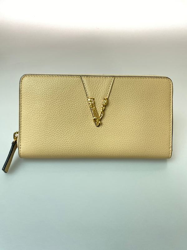 【中古美品】【レディース】 VERSACE ヴェルサーチ ROUND ZIP LONG WALLET ロングウォレット 長財布 181-260729-AS-60-min カラー：ベージュ 万代Net店