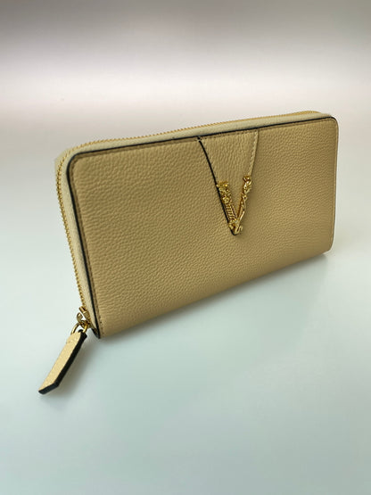 【中古美品】【レディース】 VERSACE ヴェルサーチ ROUND ZIP LONG WALLET ロングウォレット 長財布 181-260729-AS-60-min カラー：ベージュ 万代Net店