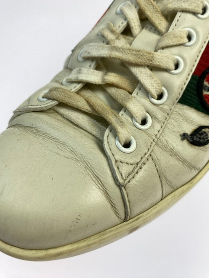 【現状渡し品】【メンズ】 GUCCI グッチ 456230 エンブロイダリー スニーカー 靴 シューズ 183-260730-hu-23-min サイズ：7 カラー：ホワイト/グリーン/レッド 万代Net店