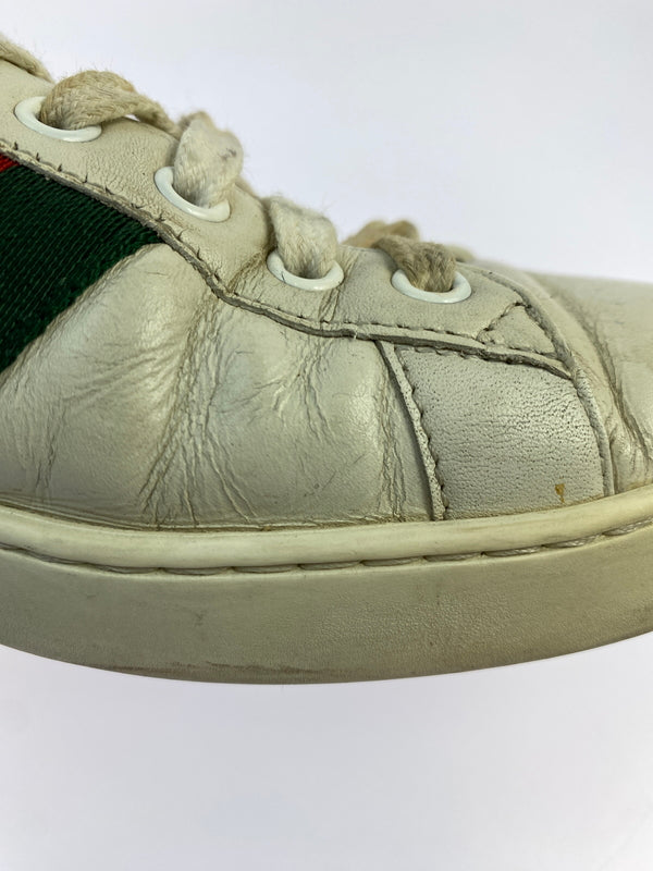 【現状渡し品】【メンズ】 GUCCI グッチ 456230 エンブロイダリー スニーカー 靴 シューズ 183-260730-hu-23-min サイズ：7 カラー：ホワイト/グリーン/レッド 万代Net店