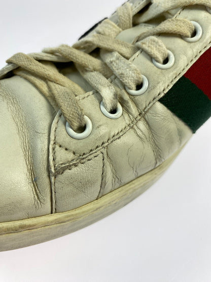 【現状渡し品】【メンズ】 GUCCI グッチ 456230 エンブロイダリー スニーカー 靴 シューズ 183-260730-hu-23-min サイズ：7 カラー：ホワイト/グリーン/レッド 万代Net店