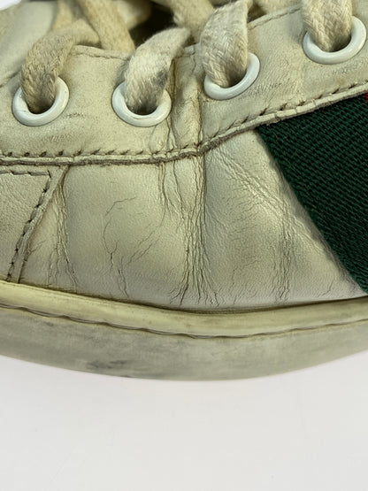 【現状渡し品】【メンズ】 GUCCI グッチ 456230 エンブロイダリー スニーカー 靴 シューズ 183-260730-hu-23-min サイズ：7 カラー：ホワイト/グリーン/レッド 万代Net店