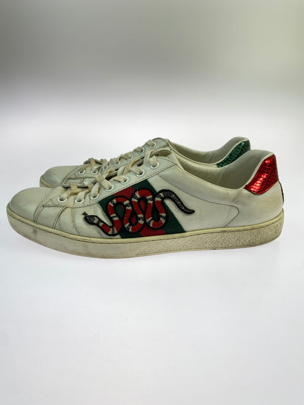 【現状渡し品】【メンズ】 GUCCI グッチ 456230 エンブロイダリー スニーカー 靴 シューズ 183-260730-hu-23-min サイズ：7 カラー：ホワイト/グリーン/レッド 万代Net店