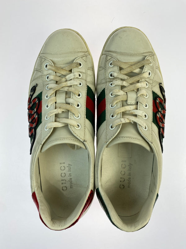 【現状渡し品】【メンズ】 GUCCI グッチ 456230 エンブロイダリー スニーカー 靴 シューズ 183-260730-hu-23-min サイズ：7 カラー：ホワイト/グリーン/レッド 万代Net店