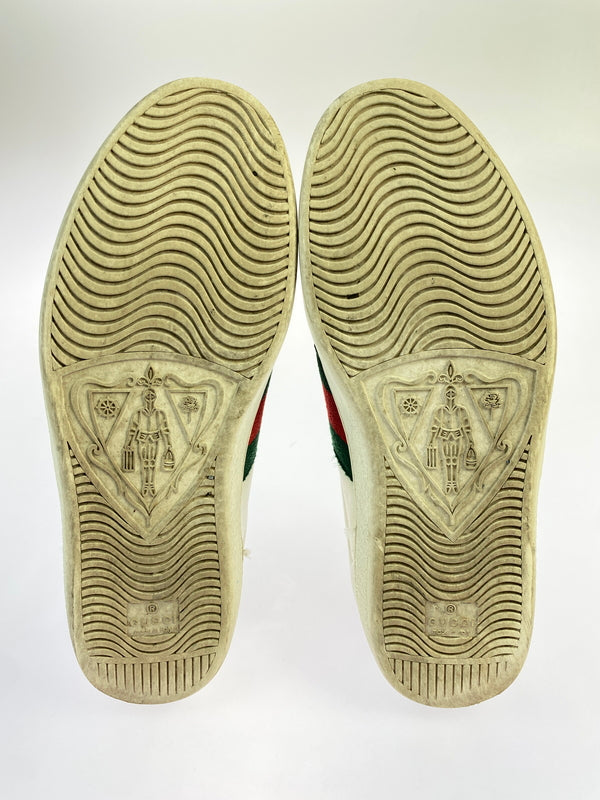 【現状渡し品】【メンズ】 GUCCI グッチ 456230 エンブロイダリー スニーカー 靴 シューズ 183-260730-hu-23-min サイズ：7 カラー：ホワイト/グリーン/レッド 万代Net店