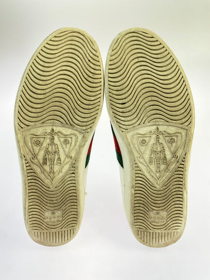 【現状渡し品】【メンズ】 GUCCI グッチ 456230 エンブロイダリー スニーカー 靴 シューズ 183-260730-hu-23-min サイズ：7 カラー：ホワイト/グリーン/レッド 万代Net店