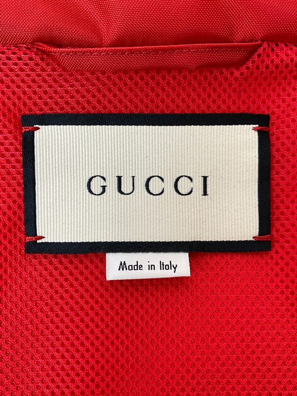【中古品】【メンズ】 GUCCI グッチ NYLON LOGO JACKET ナイロンロゴジャケット アウター 141-260731-yn-13-min サイズ：46 カラー：レッド/ネイビー 万代Net店