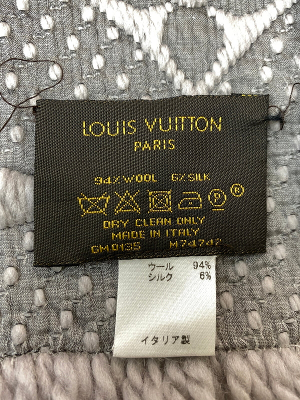 【中古品】【メンズ/レディース】 LOUIS VUITTON ルイ・ヴィトン M72242 エシャルプ ロゴマニア マフラー 179-260729-AS-56-min カラー：グレー 万代Net店