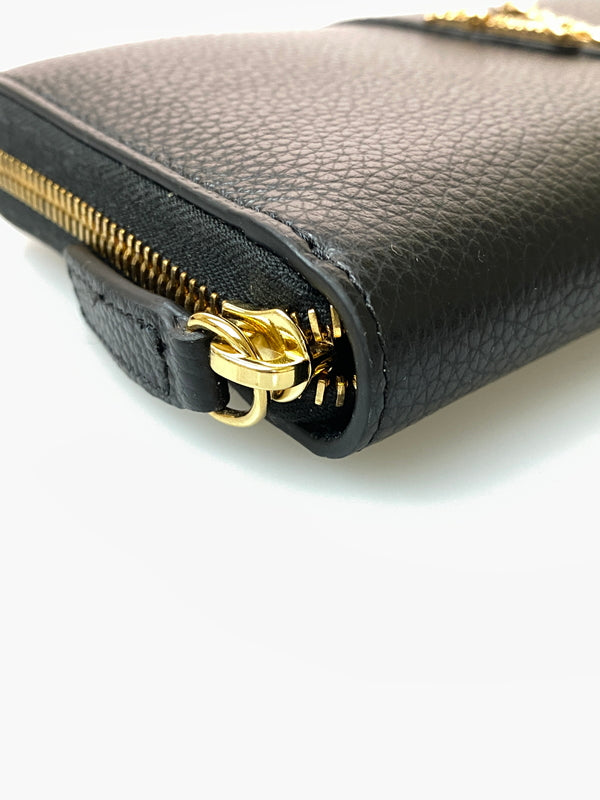 【中古美品】【レディース】 VERSACE ヴェルサーチ ROUND ZIP LONG WALLET ロングウォレット 長財布 181-260729-AS-61-min カラー：ブラック 万代Net店