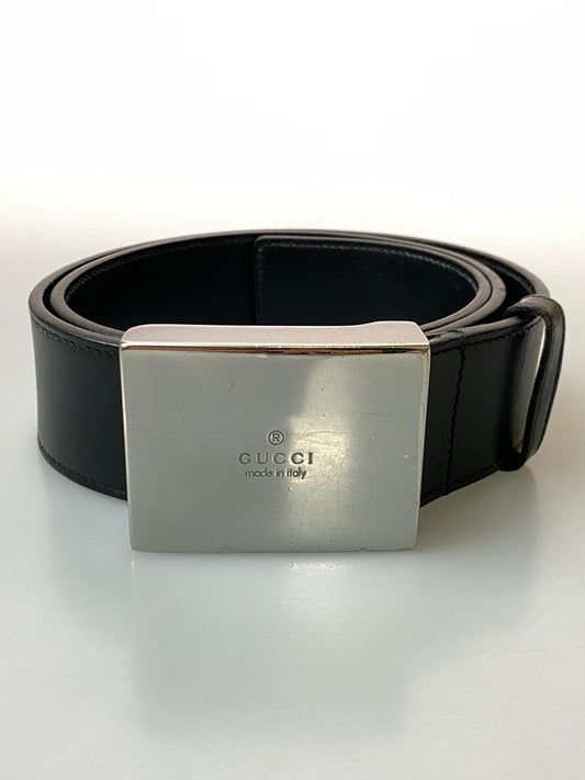 【中古品】【メンズ/レディース】 GUCCI グッチ 114966 ロゴ バックルベルト 183-260729-AS-58-min カラー：ブラック 万代Net店
