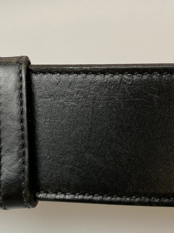 【中古品】【メンズ/レディース】 GUCCI グッチ 114966 ロゴ バックルベルト 183-260729-AS-58-min カラー：ブラック 万代Net店