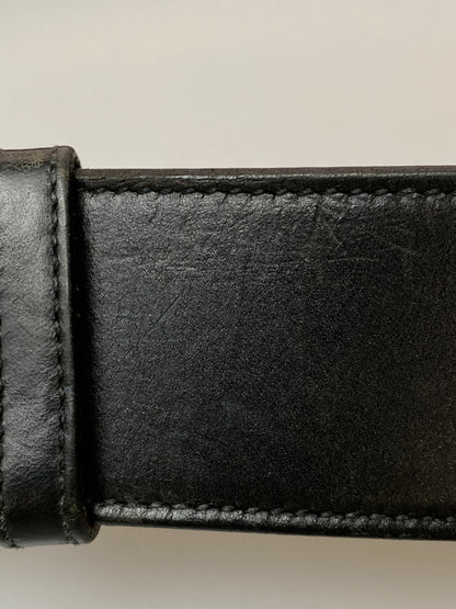 【中古品】【メンズ/レディース】 GUCCI グッチ 114966 ロゴ バックルベルト 183-260729-AS-58-min カラー：ブラック 万代Net店