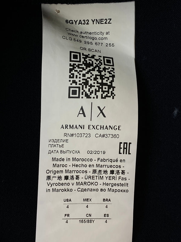 【中古品】【レディース】 ARMANI EXCHANGE アルマーニエクスチェンジ ONE-PIECE ワンピース 170-260731-yn-21-min サイズ：4 カラー：ネイビー 万代Net店
