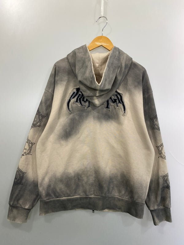 【中古品】【メンズ】 PROJECT G/R プロジェクトジーアール ZIP HOODIE ジップフーディー パーカー トップス 142-260731-yn-08-min サイズ：1 カラー：ベージュ/ブラック 万代Net店