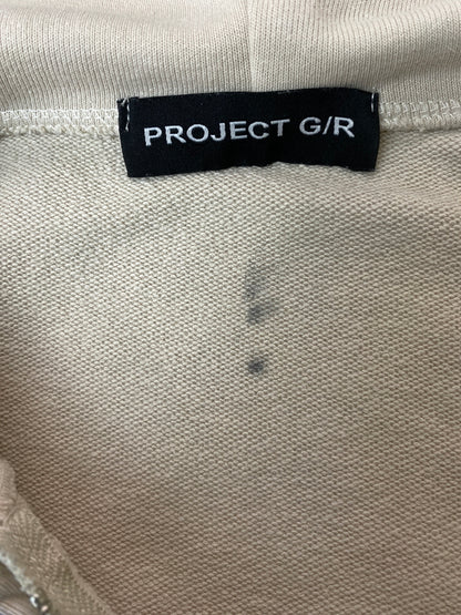 【中古品】【メンズ】 PROJECT G/R プロジェクトジーアール ZIP HOODIE ジップフーディー パーカー トップス 142-260731-yn-08-min サイズ：1 カラー：ベージュ/ブラック 万代Net店