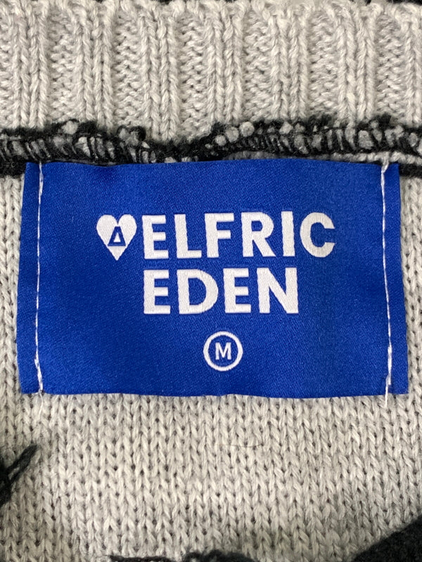 【中古品】【メンズ】 AELFRIC EDEN エルフリック エデン DAMAGE KNIT SWEATER ニット セーター 142-260729-AS-21-min サイズ：M カラー：ブラック 万代Net店