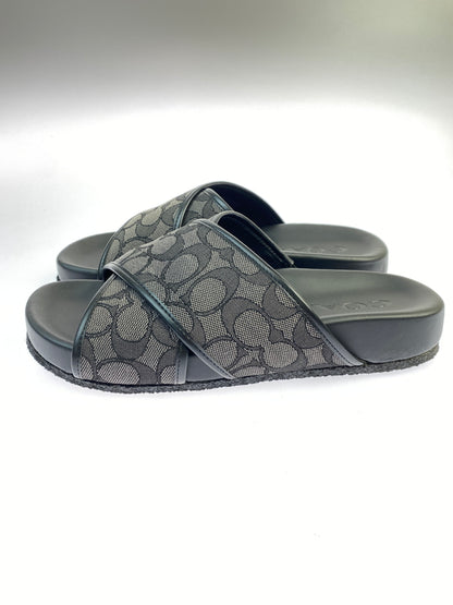 【中古品】【メンズ】 COACH コーチ CA158 クロスオーバーサンダル 靴 シューズ 183-260730-hu-24-min サイズ：US：7D カラー：ブラック/グレー 万代Net店