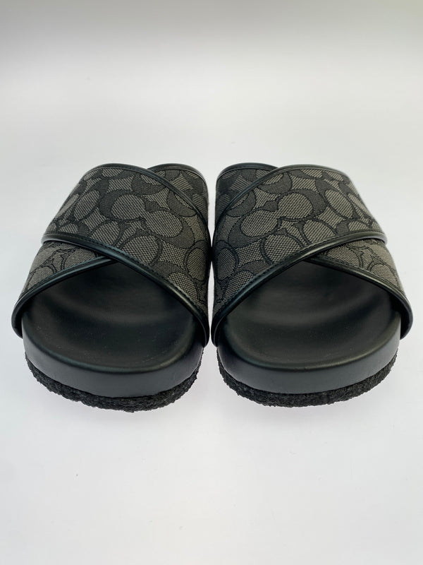 【中古品】【メンズ】 COACH コーチ CA158 クロスオーバーサンダル 靴 シューズ 183-260730-hu-24-min サイズ：US：7D カラー：ブラック/グレー 万代Net店