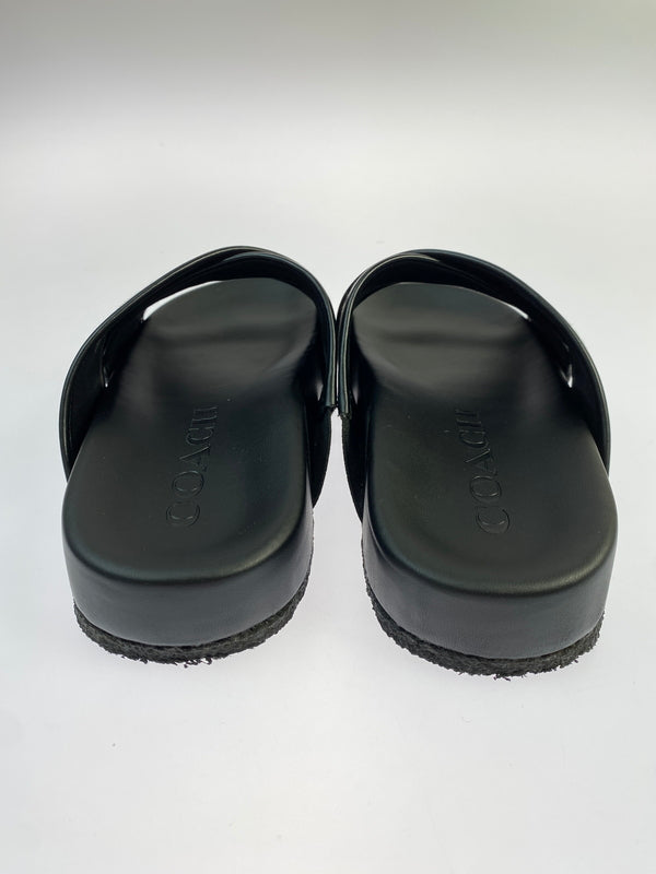 【中古品】【メンズ】 COACH コーチ CA158 クロスオーバーサンダル 靴 シューズ 183-260730-hu-24-min サイズ：US：7D カラー：ブラック/グレー 万代Net店