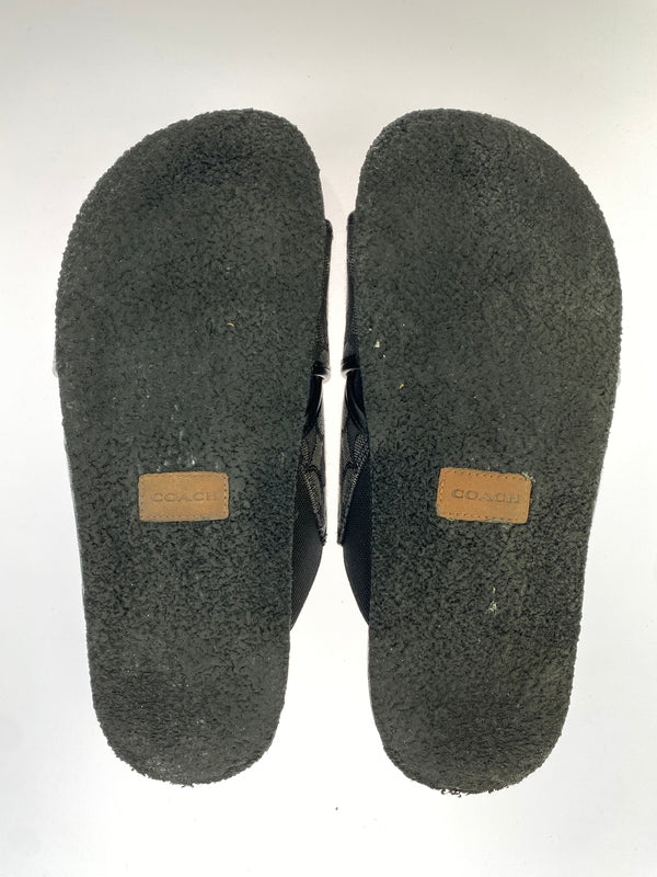 【中古品】【メンズ】 COACH コーチ CA158 クロスオーバーサンダル 靴 シューズ 183-260730-hu-24-min サイズ：US：7D カラー：ブラック/グレー 万代Net店