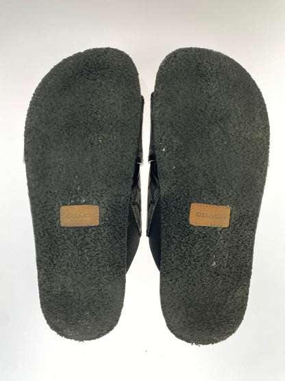 【中古品】【メンズ】 COACH コーチ CA158 クロスオーバーサンダル 靴 シューズ 183-260730-hu-24-min サイズ：US：7D カラー：ブラック/グレー 万代Net店
