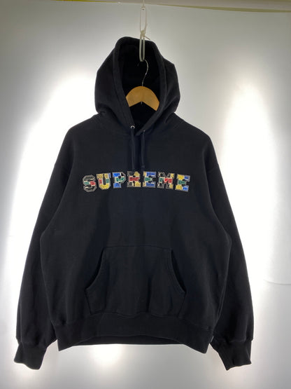 【中古品】【メンズ】 SUPREME シュプリーム 23FW PATCHWORK COLLEGIATE HOODED SWEATSHIRT フーデッド スウェットシャツ 149-260805-zi-15-min サイズ：M カラー：ブラック 万代Net店