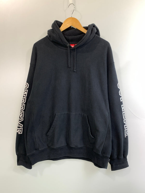 【中古品】【メンズ】 SUPREME シュプリーム 24AW COLLEGIATE SLEEVE HOODED カレッジエイト スリーブ フーデッド パーカー ロングスリーブ フーディ 149-260804-hu-21-min サイズ：L カラー：ブラック 万代Net店