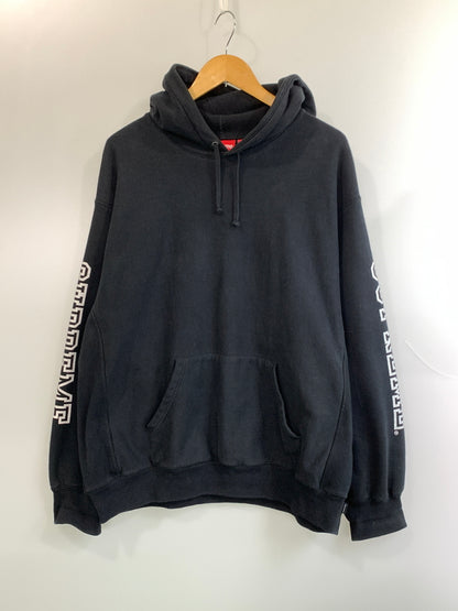 【中古品】【メンズ】 SUPREME シュプリーム 24AW COLLEGIATE SLEEVE HOODED カレッジエイト スリーブ フーデッド パーカー ロングスリーブ フーディ 149-260804-hu-21-min サイズ：L カラー：ブラック 万代Net店