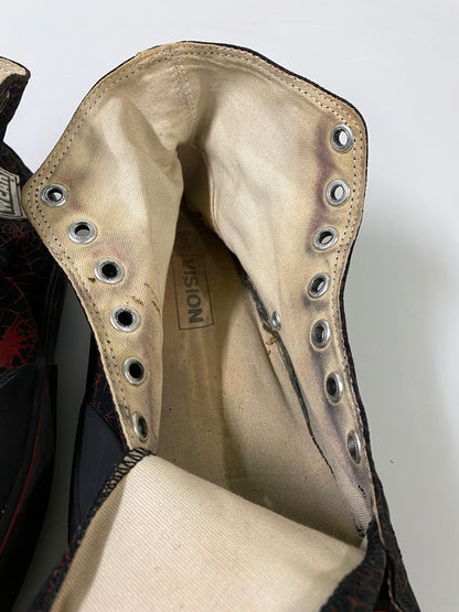【現状渡し品】【メンズ】 VISION STREET WEAR ヴィジョン ストリート ウェア SPIDER WEB SNEAKERS 80'S スパイダー ウエブ スニーカーズ メンズ 靴 80年代 シューレース欠品 162-260731-em-80-min サイズ：US9 カラー：ブラック/レッド 万代Net店