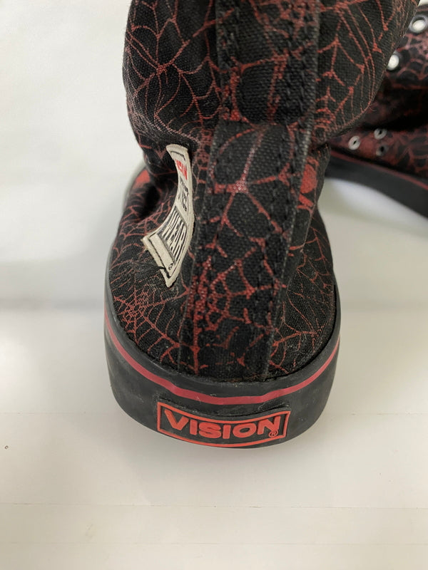 【現状渡し品】【メンズ】 VISION STREET WEAR ヴィジョン ストリート ウェア SPIDER WEB SNEAKERS 80'S スパイダー ウエブ スニーカーズ メンズ 靴 80年代 シューレース欠品 162-260731-em-80-min サイズ：US9 カラー：ブラック/レッド 万代Net店