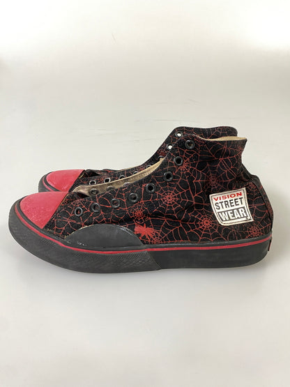 【現状渡し品】【メンズ】 VISION STREET WEAR ヴィジョン ストリート ウェア SPIDER WEB SNEAKERS 80'S スパイダー ウエブ スニーカーズ メンズ 靴 80年代 シューレース欠品 162-260731-em-80-min サイズ：US9 カラー：ブラック/レッド 万代Net店