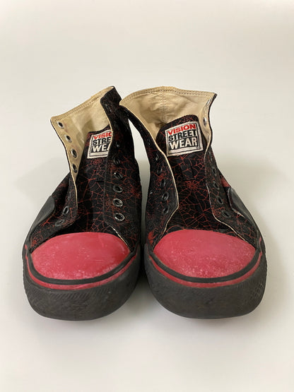 【現状渡し品】【メンズ】 VISION STREET WEAR ヴィジョン ストリート ウェア SPIDER WEB SNEAKERS 80'S スパイダー ウエブ スニーカーズ メンズ 靴 80年代 シューレース欠品 162-260731-em-80-min サイズ：US9 カラー：ブラック/レッド 万代Net店