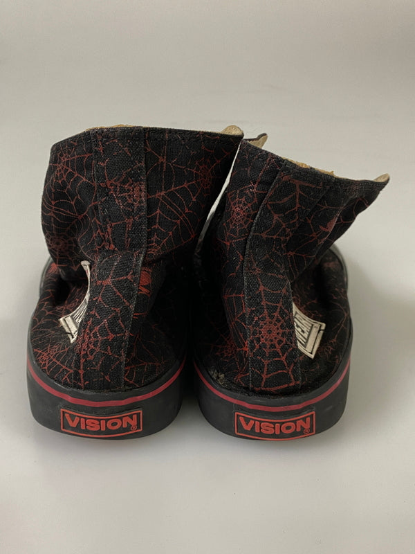 【現状渡し品】【メンズ】 VISION STREET WEAR ヴィジョン ストリート ウェア SPIDER WEB SNEAKERS 80'S スパイダー ウエブ スニーカーズ メンズ 靴 80年代 シューレース欠品 162-260731-em-80-min サイズ：US9 カラー：ブラック/レッド 万代Net店
