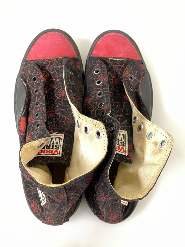 【現状渡し品】【メンズ】 VISION STREET WEAR ヴィジョン ストリート ウェア SPIDER WEB SNEAKERS 80'S スパイダー ウエブ スニーカーズ メンズ 靴 80年代 シューレース欠品 162-260731-em-80-min サイズ：US9 カラー：ブラック/レッド 万代Net店