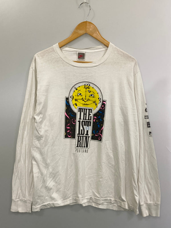 【現状渡し品】【メンズ】 NIKE ナイキ 90's THE 1ST RUN L/S TEE 90年代 ロングスリーブTシャツ 長袖Tシャツ トップス 146-260731-yn-45-min サイズ：L（41-43） カラー：ホワイト 万代Net店