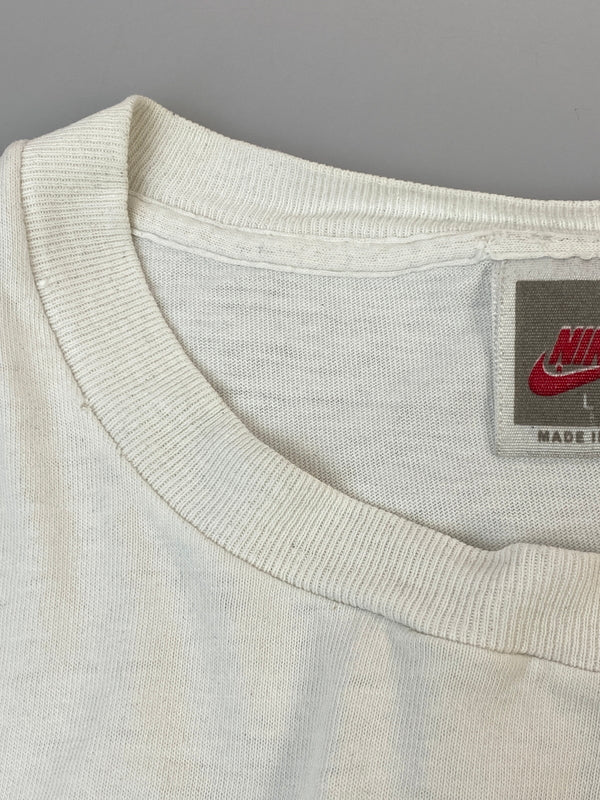 【現状渡し品】【メンズ】 NIKE ナイキ 90's THE 1ST RUN L/S TEE 90年代 ロングスリーブTシャツ 長袖Tシャツ トップス 146-260731-yn-45-min サイズ：L（41-43） カラー：ホワイト 万代Net店