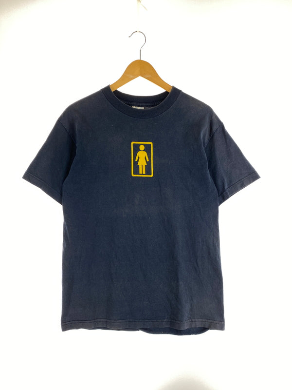 【現状渡し品】【メンズ】 GIRL SKATEBOARDS ガール スケートボード LOGO TEE 90-00'S 半袖 ロゴ Tシャツ 90年代 00年代 メンズ トップス 146-260731-em-21-min サイズ：M カラー：ネイビー 万代Net店