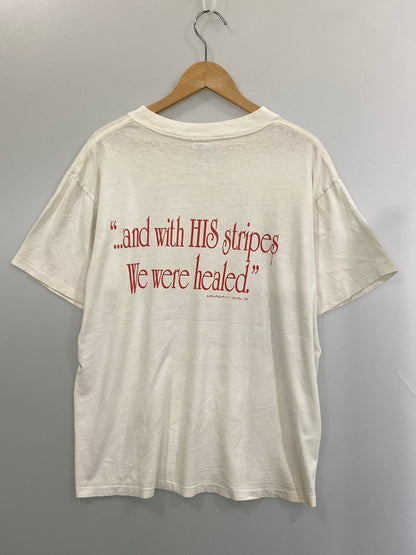 【現状渡し品】【メンズ】 USED ユーズド JESUS TEE ショートスリーブTシャツ 半袖Tシャツ トップス 146-260731-yn-41-min サイズ：L カラー：ホワイト 万代Net店