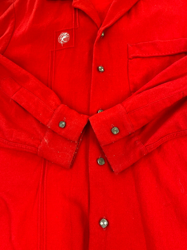 【現状渡し品】【メンズ】 SPORTSMAN スポーツマン WOOL SHIRT 60'S ウール シャツ メンズ 長袖 トップス 60年代 ヴィンテージ カルフォルニア 146-260731-em-23-min サイズ：M カラー：レッド 万代Net店