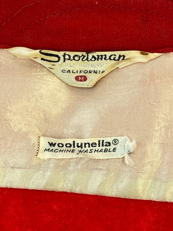 【現状渡し品】【メンズ】 SPORTSMAN スポーツマン WOOL SHIRT 60'S ウール シャツ メンズ 長袖 トップス 60年代 ヴィンテージ カルフォルニア 146-260731-em-23-min サイズ：M カラー：レッド 万代Net店