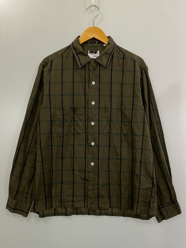 【中古品】【メンズ】 SIR WILLIAM サーウィリアム 60's CHECK SHIRT 60年代 チェックシャツ 長袖シャツ トップス 146-260731-yn-44-min サイズ：L 16-16 1/2 カラー：ダークオリーブ 万代Net店