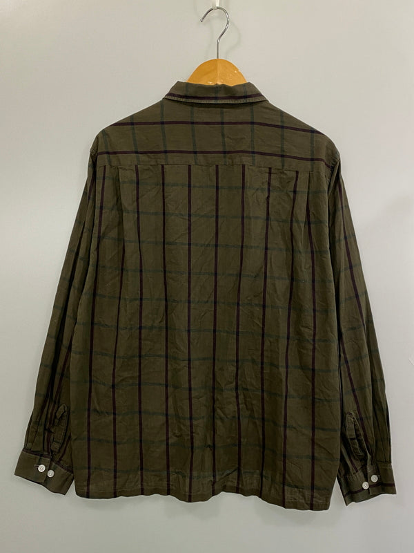 【中古品】【メンズ】 SIR WILLIAM サーウィリアム 60's CHECK SHIRT 60年代 チェックシャツ 長袖シャツ トップス 146-260731-yn-44-min サイズ：L 16-16 1/2 カラー：ダークオリーブ 万代Net店
