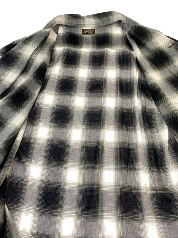 【中古品】【メンズ】 SUGAR CANE シュガーケーン RAYON OMBRE CHECK SS OPEN SHIRT SC39297 レーヨン オンブレ チェック ショートスリーブ オープン シャツ 半袖 メンズ 145-260731-em-10-min サイズ：Ｌ カラー：ブランド/ホワイト 万代Net店