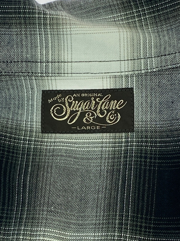 【中古品】【メンズ】 SUGAR CANE シュガーケーン RAYON OMBRE CHECK SS OPEN SHIRT SC39297 レーヨン オンブレ チェック ショートスリーブ オープン シャツ 半袖 メンズ 145-260731-em-10-min サイズ：Ｌ カラー：ブランド/ホワイト 万代Net店