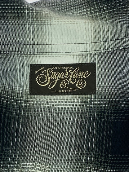 【中古品】【メンズ】 SUGAR CANE シュガーケーン RAYON OMBRE CHECK SS OPEN SHIRT SC39297 レーヨン オンブレ チェック ショートスリーブ オープン シャツ 半袖 メンズ 145-260731-em-10-min サイズ：Ｌ カラー：ブランド/ホワイト 万代Net店