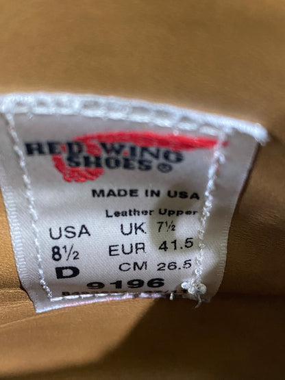 【現状渡し品】【メンズ】 RED WING レッドウィング POSTMAN CHUKKA BOOTS 9196 ポストマン チャッカ ブーツ メンズ レザー シューズ Ｄワイズ 164-260731-em-73-min サイズ：26.5cm カラー：ブラック 万代Net店