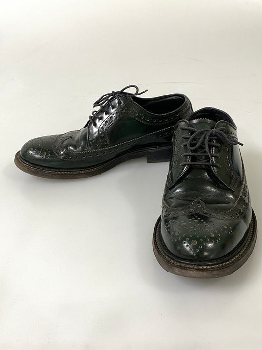 【現状渡し品】【メンズ】 REGAL リーガル ウィングチップ シューズ 806R 牛革 メンズ 革靴 164-260731-em-77-min サイズ：25 カラー：グリーン 万代Net店