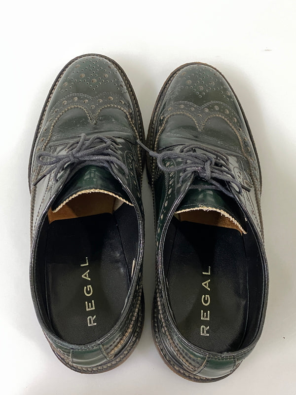 【現状渡し品】【メンズ】 REGAL リーガル ウィングチップ シューズ 806R 牛革 メンズ 革靴 164-260731-em-77-min サイズ：25 カラー：グリーン 万代Net店